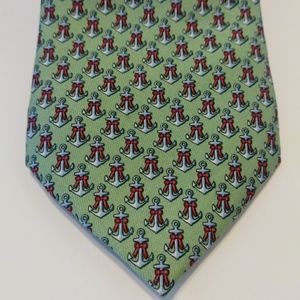 Vineyard Vines Green Anchor Tie Necktie Nwt